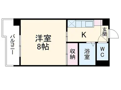 アゼリアコート名東(1K/1階)の間取り写真