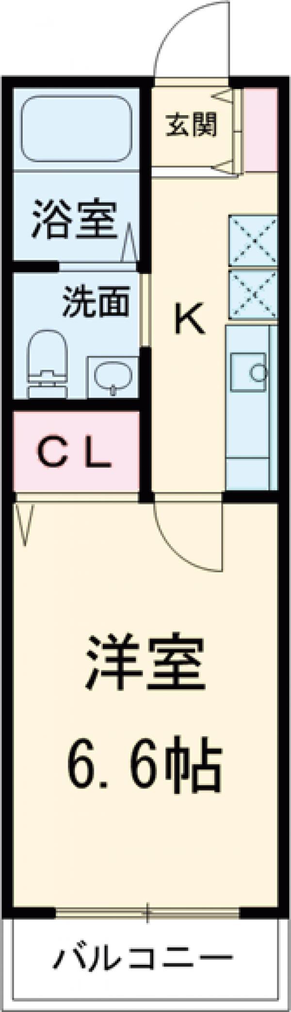AKマンションⅦ(1K/2階)の間取り写真