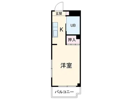 山幸ハイム(1K/3階)の間取り写真