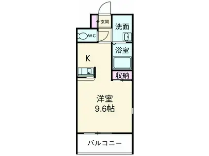 パインタワー(ワンルーム/5階)の間取り写真