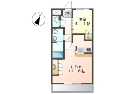 デ・ラ・ソル向原(1LDK/2階)の間取り写真