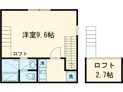 ラ・フェーヴⅢ(1K/2階)の間取り写真