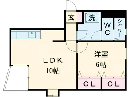 つつじヶ丘パティオアゼリー(1LDK/4階)の間取り写真