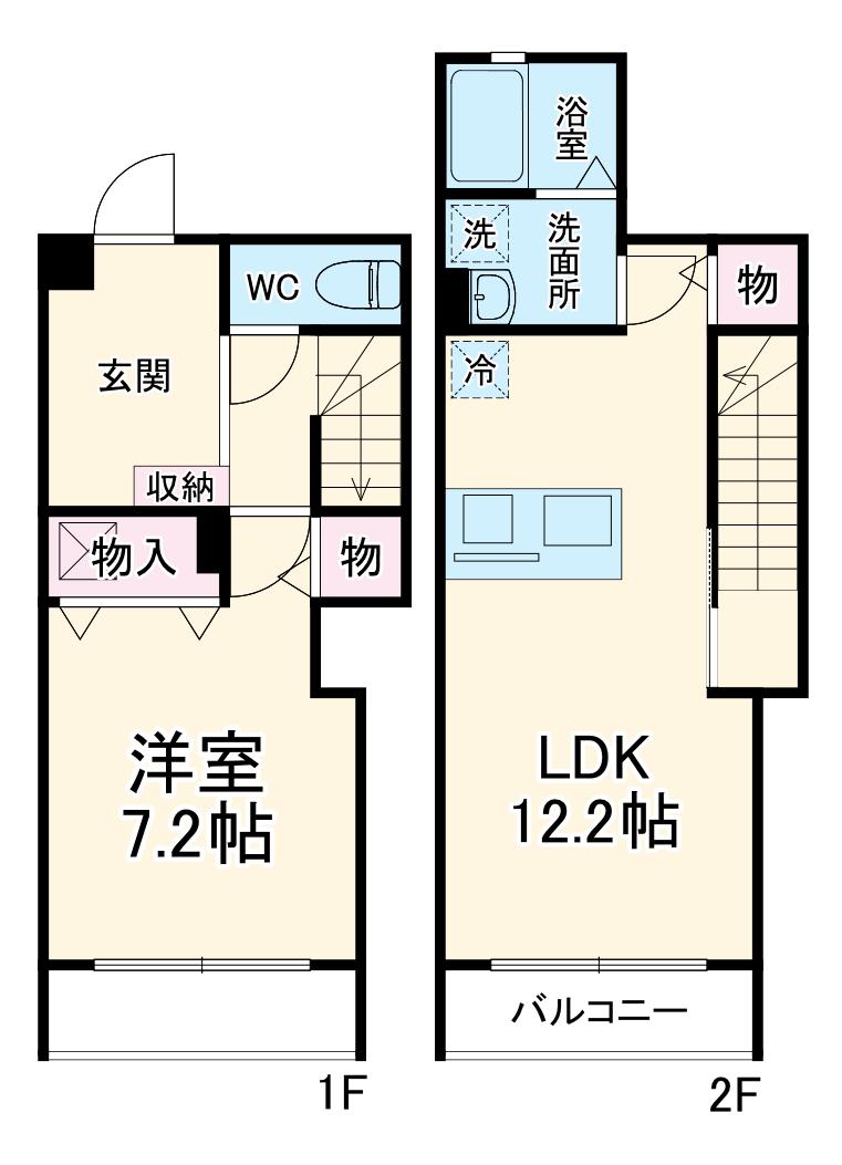 ドゥ・メゾン(1LDK)の間取り写真