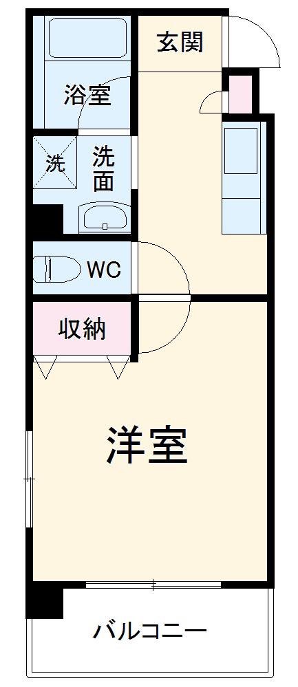 アールズコート一社東(1K/2階)の間取り写真