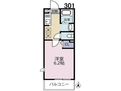 リヴェール高砂(1K/3階)の間取り写真