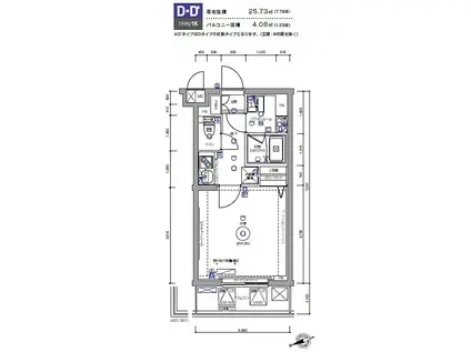 パティーナ練馬平和台(1K/3階)の間取り写真
