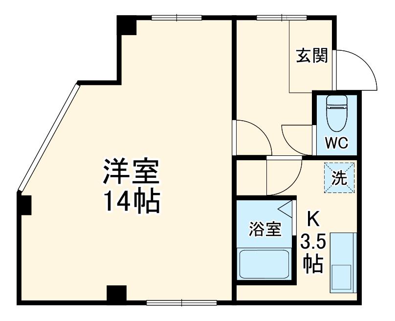 パレスフィールド市川南(1K/3階)の間取り写真