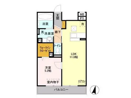 ロイヤルガーデン(1LDK/1階)の間取り写真