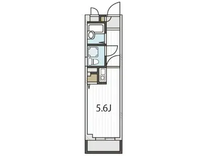アイリス四つ木(ワンルーム/2階)の間取り写真