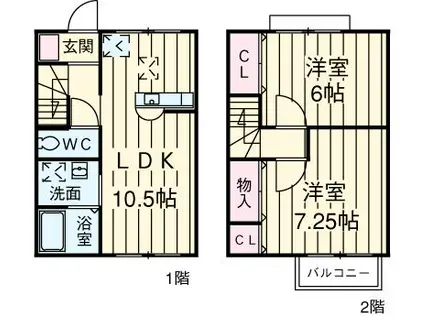 ＣＡＳＡ　ＦＥＬＩＣＥ　Ｃ棟(2LDK)の間取り写真