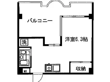 アーバンソワール千歳烏山(ワンルーム/3階)の間取り写真