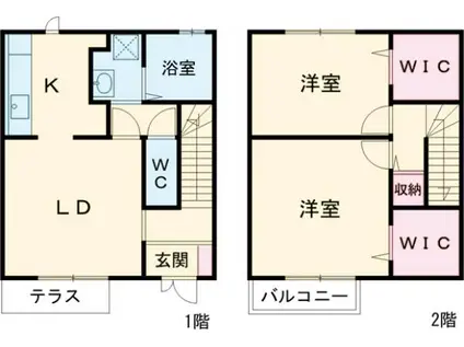 チリエージア(2LDK/1階)の間取り写真
