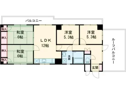 三高・サンスクエア(4LDK/3階)の間取り写真