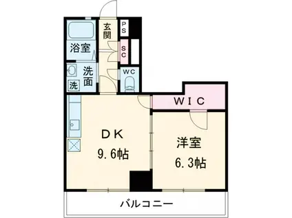 グランヴィラージュ(1DK/5階)の間取り写真