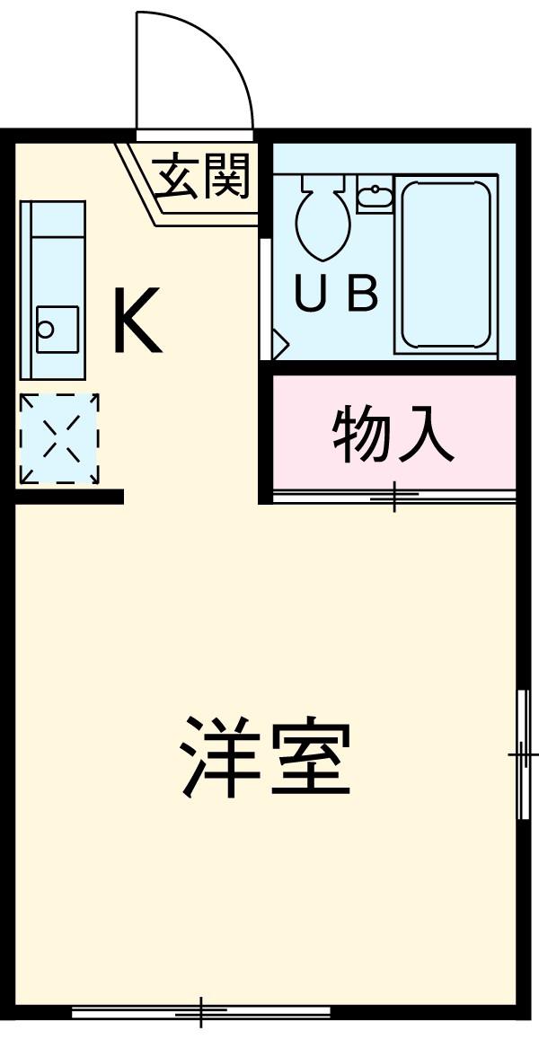 ハイツ極楽Ⅲ(1K/2階)の間取り写真