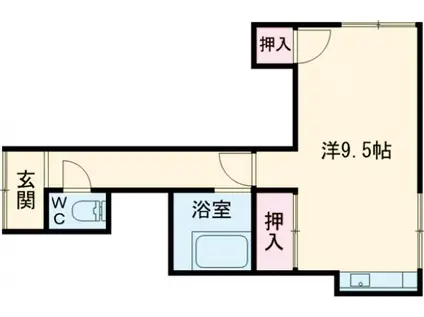 清栄荘(ワンルーム/1階)の間取り写真