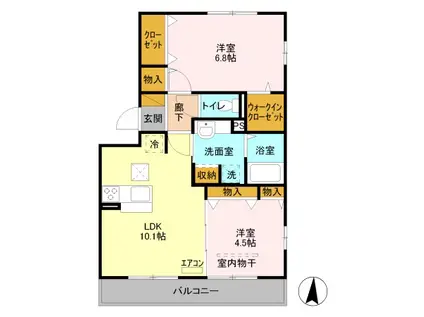 リビングシティⅢ(2LDK/3階)の間取り写真