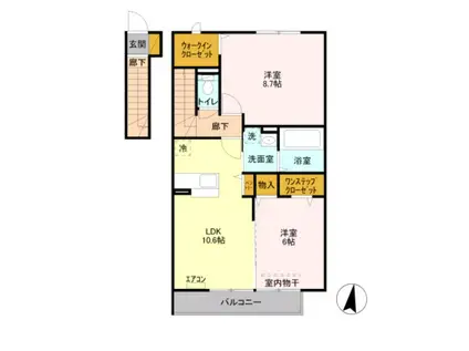 フューチャーブライト(2LDK/2階)の間取り写真