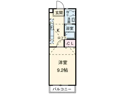 トアルージュ(1K/2階)の間取り写真