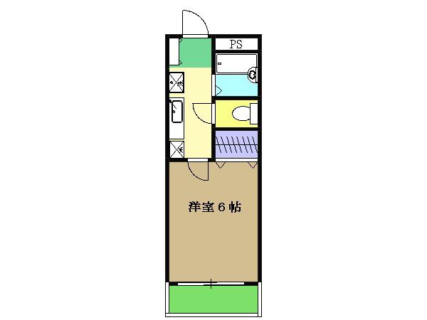 第Ⅱメゾン谷端(1K/2階)の間取り写真