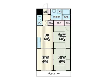 前島マンション(3DK/1階)の間取り写真