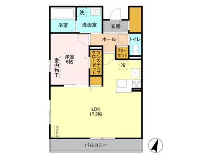 グリーンガーデン(1LDK/1階)の間取り写真