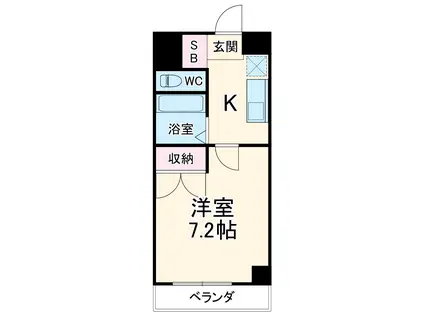 ドミール北一社(1K/1階)の間取り写真