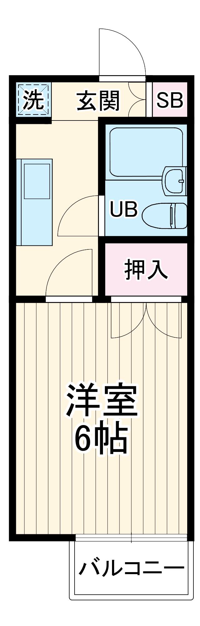 パストラルM(1K/2階)の間取り写真