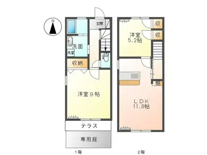 Ｐｒｉｍｅ・Ｋ(2LDK)の間取り写真