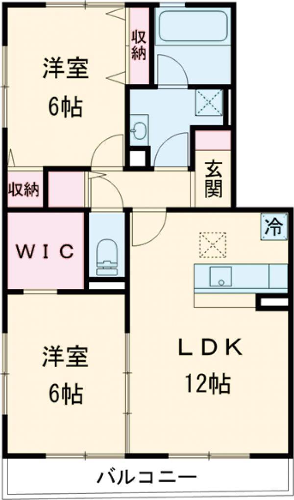 コモレビ大蔵F棟(2LDK/1階)の間取り写真