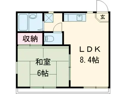 パークビュー城山(1LDK/2階)の間取り写真
