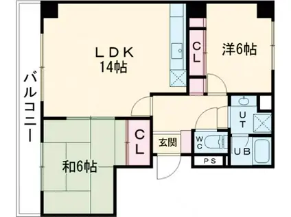 ハイネスアヤセⅡ(2LDK/4階)の間取り写真