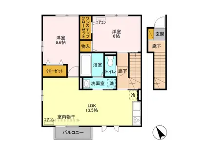 アモーレG(2LDK/2階)の間取り写真