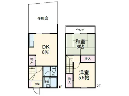 福島コーポ(2DK)の間取り写真