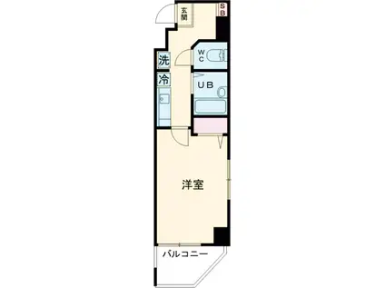 スカイコート芦花公園(1K/5階)の間取り写真