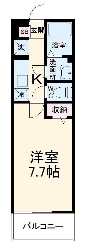 リブリ・社台(1K/2階)の間取り写真