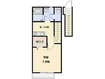 レーべンハイム(1K/2階)の間取り写真