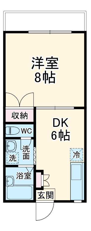 清和レジデンス(1K/1階)の間取り写真