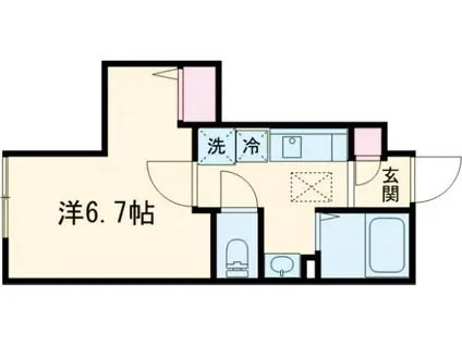 ミハス芦花公園西(1K/1階)の間取り写真