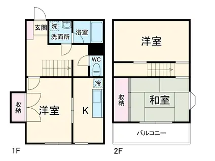 奥隅ビル(3K/2階)の間取り写真