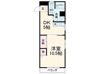 ブルーハイツ(1DK/2階)の間取り写真