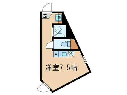 CASA宝町(ワンルーム/1階)の間取り写真
