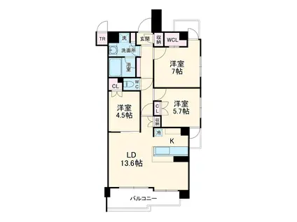 オルムコート藤が丘(3LDK/3階)の間取り写真