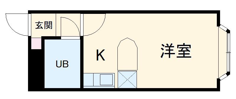 ベルピア上尾第5(ワンルーム/1階)の間取り写真
