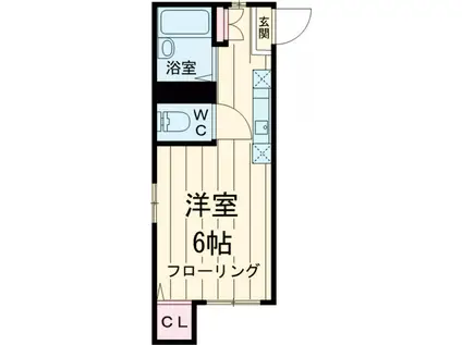 ブラウエ・ヒンメル(ワンルーム/1階)の間取り写真