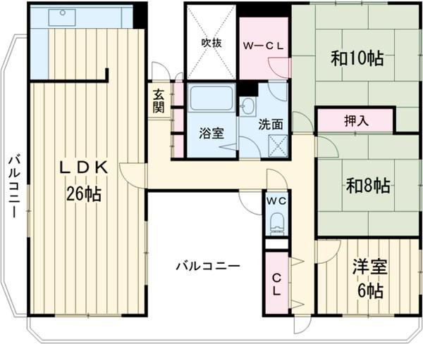 NKサンハイツ(3SLDK/3階)の間取り写真