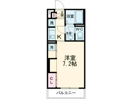 リブリ・エフエス宝町(1K/2階)の間取り写真