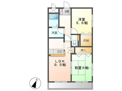 コンフォールヴィラ(2LDK/1階)の間取り写真