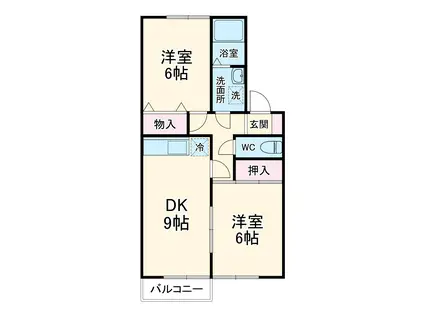 ハイム美須(2DK/1階)の間取り写真